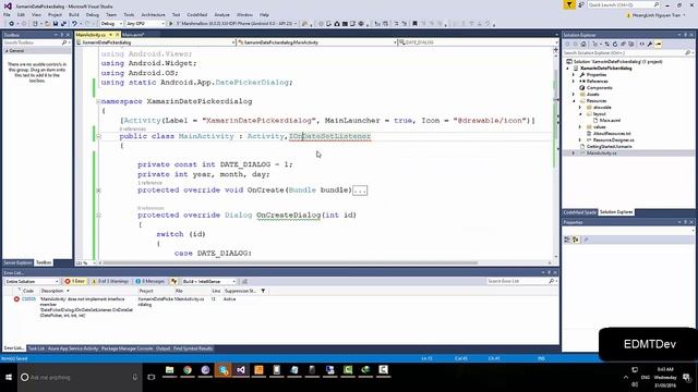 Xamarin Android Tutorial - Date Dialog Picker смотреть онлайн