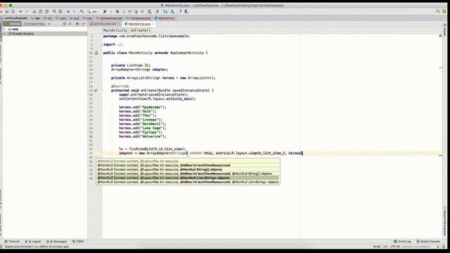 Android Studio Tutorial - Adding a Simple ListView - 2 Ways смотреть онлайн