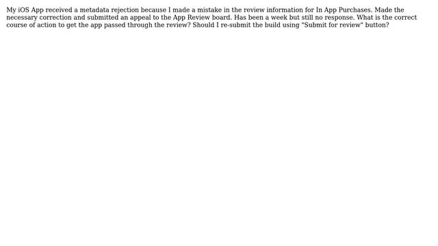 Apple: Metadata Rejection; Guideline 2.1 - Information Needed смотреть онлайн