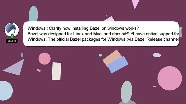 Windows : Clarify how installing Bazel on windows works? смотреть онлайн