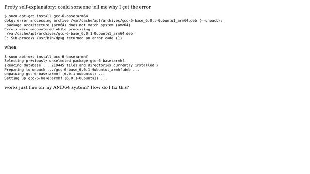 Why can't I install 'arm64' packages on an 'amd64' system when I can install 'armhf' packages? смотреть онлайн