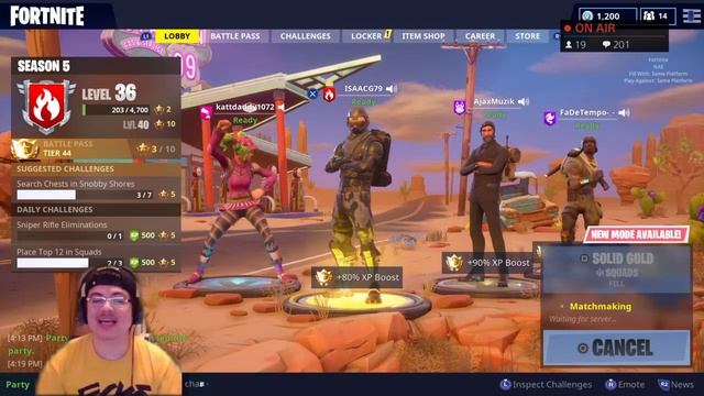 Fortnite Battle Royale Grinding Season 5 Battle Pass! Playing w/ Subs!|Interactive Streamer| смотреть онлайн