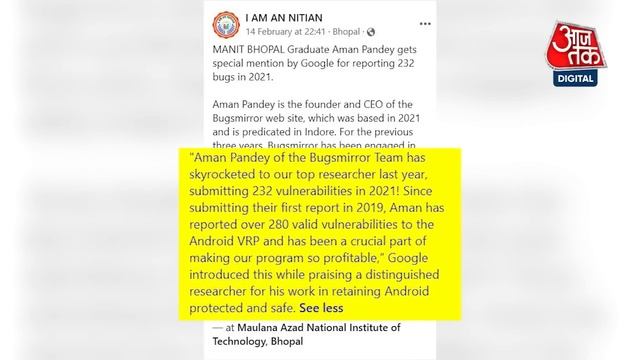 Aman Pandey Top Cybersecurity Researcher। Google Android Bug Bounty Programme смотреть онлайн