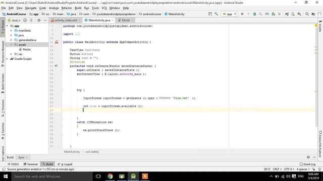Android Studio Tutorial 09: how to read text file in android studio смотреть онлайн