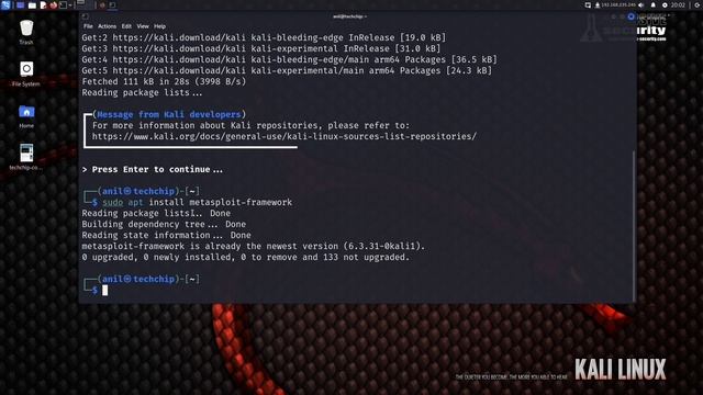 How to manually update Metasploit in Kali Linux [Hindi] смотреть онлайн