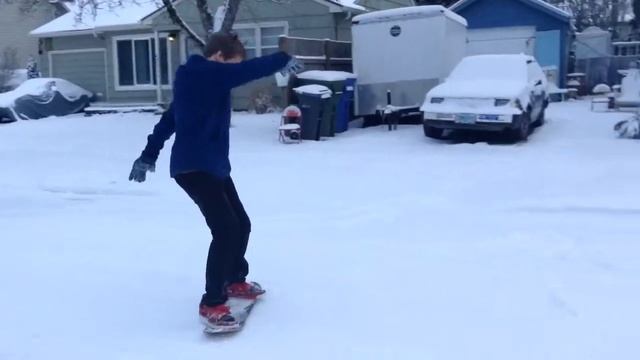 Homemade snowboarding with skateboards. смотреть онлайн