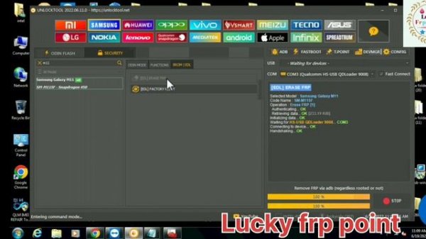 Samsung m11 frp lock remove done by unlocktool