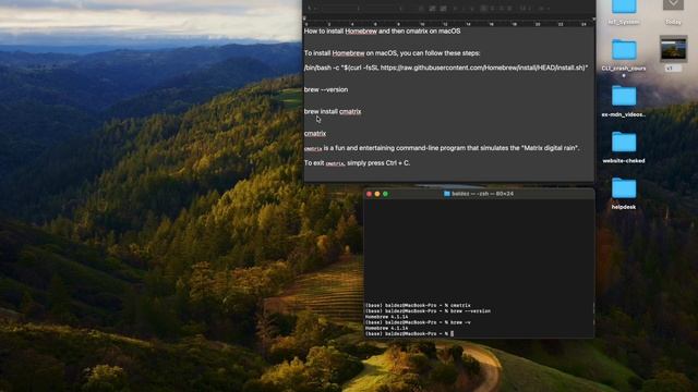 How to install Homebrew and then cmatrix on macOS смотреть онлайн