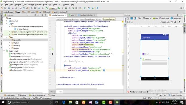 How to Create beautiful Login Screen Design using Android Studio смотреть онлайн