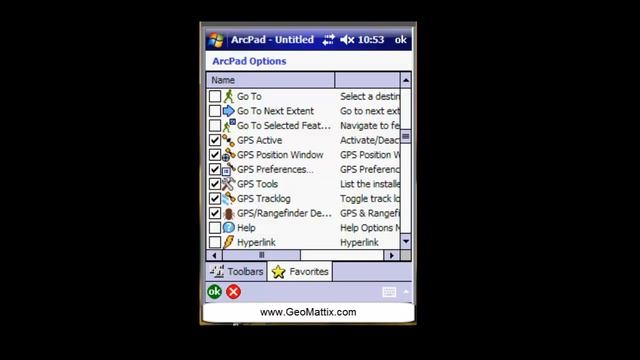 Turning on the ArcPad Favorites Toolbar смотреть онлайн