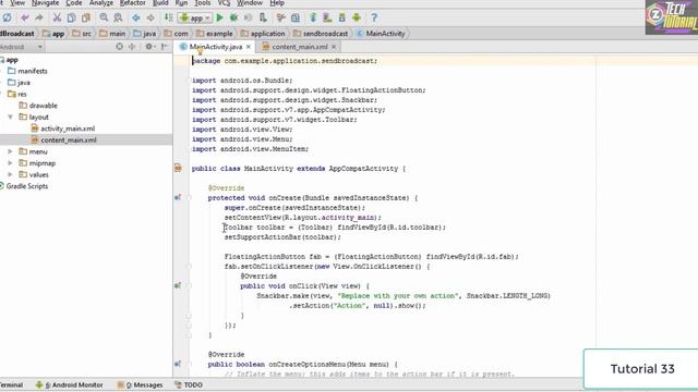 Send Broadcast Intent Message Data between Activity in Android Studio | Send Data to Activity #33 смотреть онлайн