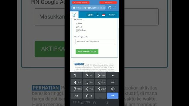 Cara Trading INDODAX dengan TabTrader Android via API Key смотреть онлайн