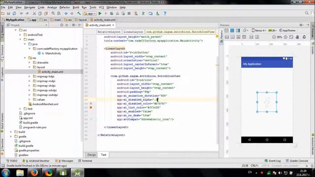 Using SwitchIcon library in Android Studio смотреть онлайн
