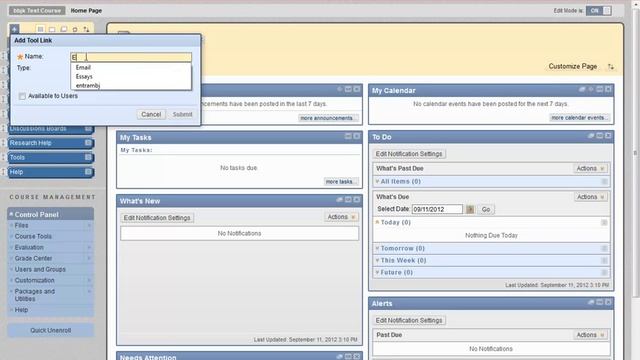 Blackboard - Add a tool link menu button смотреть онлайн