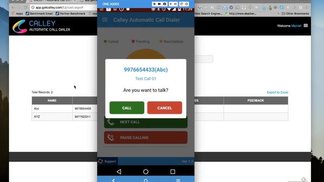 Video 2 - Load Numbers on Calley Automatic Dialer Android Mobile App смотреть онлайн