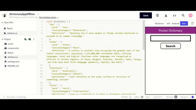 Whitehat Jr Project 64 Dictionary App Offline| TB Projects смотреть онлайн