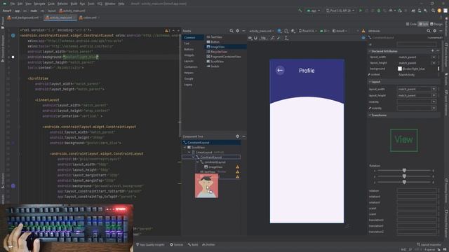 ASMR Programming - Android Profile UI Design - No Talking смотреть онлайн