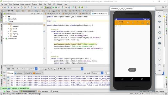 Add OptionsMenu to Toolbar смотреть онлайн