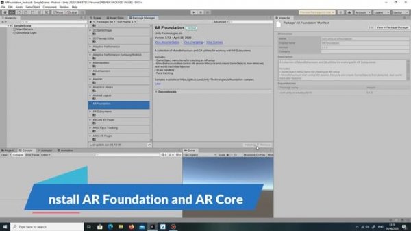 Unity AR Foundation- How to Setup AR Core in Unity For Android