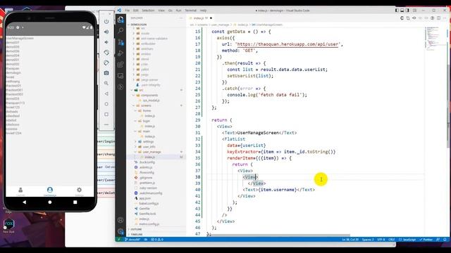 React Native 2022 Cơ bản - 06 User Manager: Hiển thị danh sách user смотреть онлайн