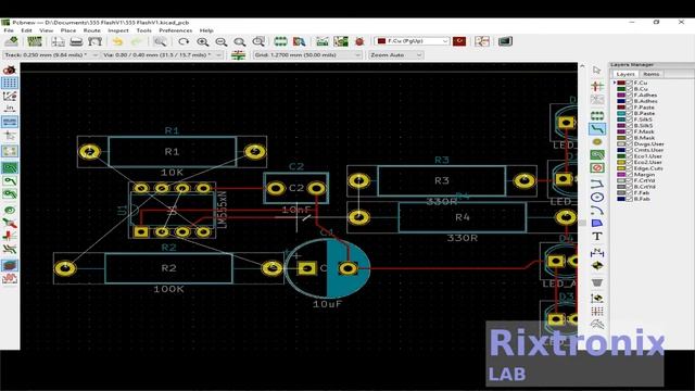 How to create PCB 555 flasher Kicad Pt 11 смотреть онлайн