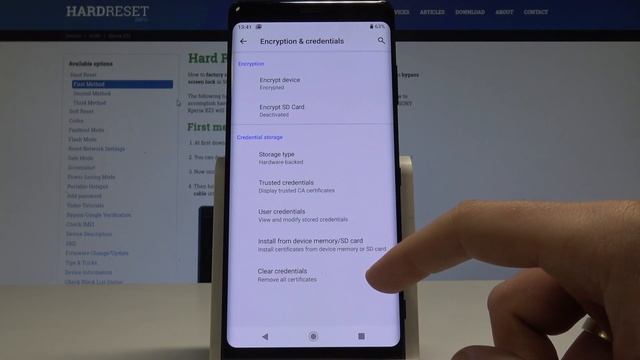 How to Clear Credentials in SONY Xperia XZ3 - Remove All Licences смотреть онлайн