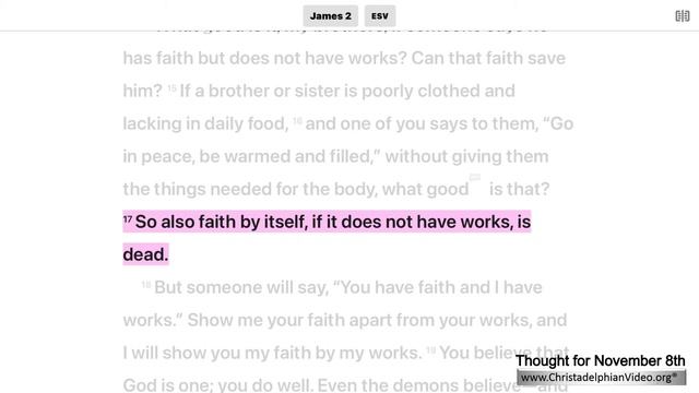 Thought for December 8th 'Faith by itself is dead' James 22:17 смотреть онлайн