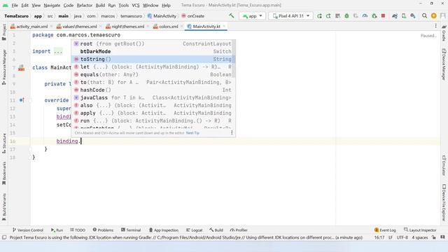 Android Studio - Ativando o TEMA ESCURO dentro do Aplicativo | DARK MODE - Parte 2 смотреть онлайн