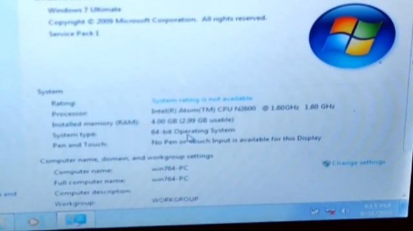 Instal win 7 64 bit di Acer Aspire One D270