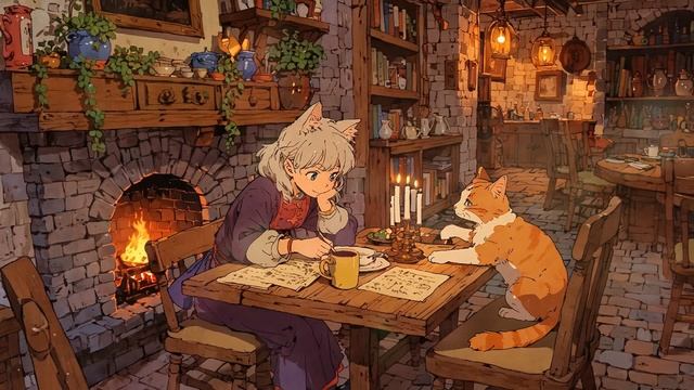 【作業用BGM】心を癒すゆったりBGM _ 猫とロウソク - cat and candle - смотреть онлайн