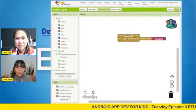 ANDROID APP DEV FOR KIDS - Tuesday Episode 3 ETUlay Summer Camp смотреть онлайн