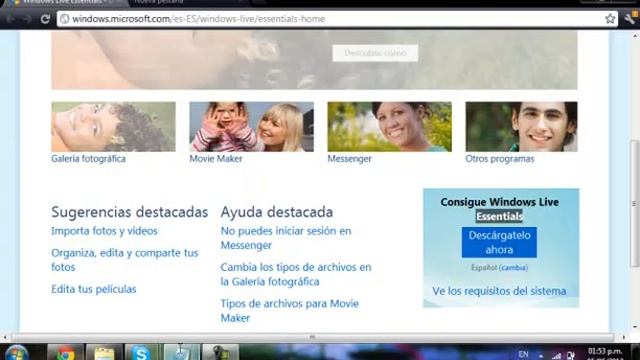 Tutorial Descargar windows live Messenger essentials.wmv смотреть онлайн