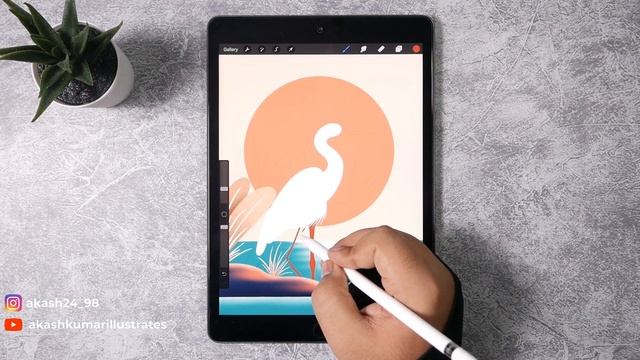 Heron Bird Illustration made in iPad using @Procreate смотреть онлайн