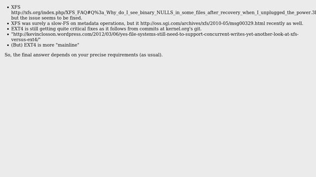 XFS vs Ext4 vs Others - which file system is stable, reliable, for long run such as 24/7 case смотреть онлайн