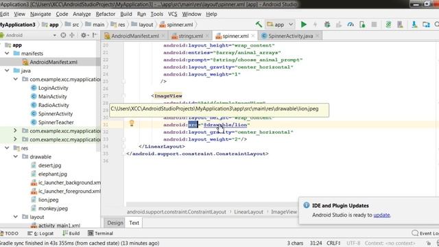 Spinner with strings and on changing the Spinner value, Image will change | Android | Jag Mohan смотреть онлайн