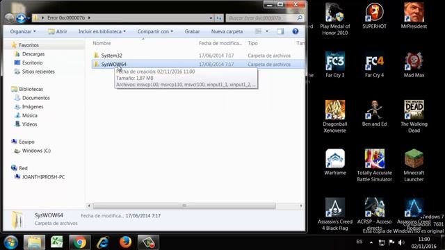 COMO SOLUCIONAR ERROR 0XC000007B 32 Y 64 BITS - WIN 7, 8, 10 - JoanThiProsh смотреть онлайн