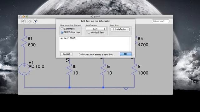 LTspice Mac OSX AC analysis for phasor quantities смотреть онлайн