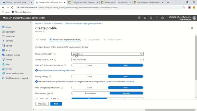 Configure Windows Auto Pilot | User Driven Mode смотреть онлайн