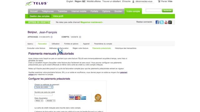 Votre compte TELUS en ligne -- forfaits mensuels смотреть онлайн