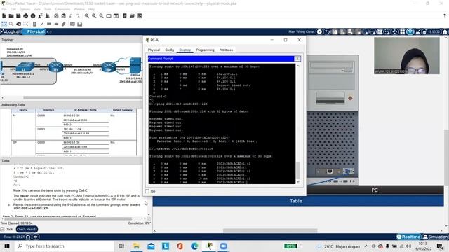 13.3.2 Packet Tracer – Use Ping and Traceroute to Test Network Connectivity смотреть онлайн