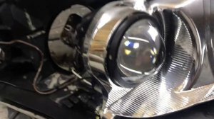 Megane 2 Замена галогеновых заводских линз на Bi-led dual hyperboloid)