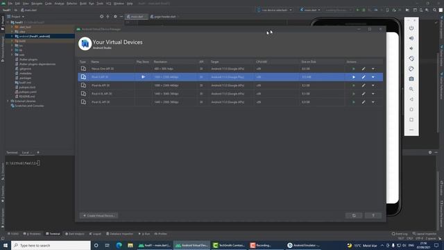 Flutter - Android Studio - No device selected смотреть онлайн