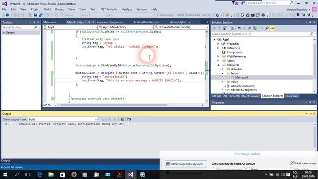 [Android] Jak działa Android Logcat na Microsoft Visual Studio i Xamarin ? смотреть онлайн