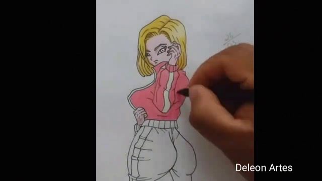 Drawing Android 18, Dragon Ball super, part 2 смотреть онлайн