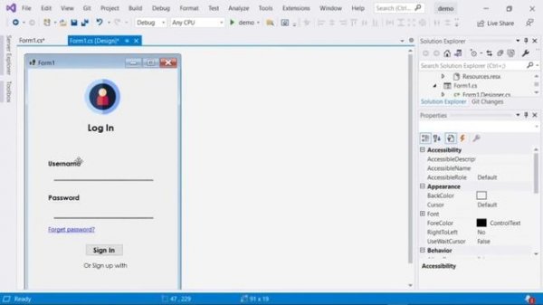 Simple Windows Form Application in Visual Code C# Tutorial for Beginners