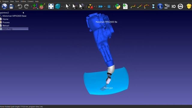 Ceiling/Wall Mounted Robotic Arm Paint Spraying for Vehicle Parts (RoboDK) смотреть онлайн