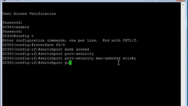 Configuring Port Security on a Cisco Switch смотреть онлайн