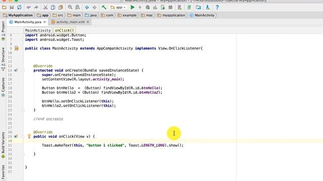 #12 Android tutorial onClickListener button Method 3 - دورة اندرويد ستوديو الضغط على الز смотреть онлайн