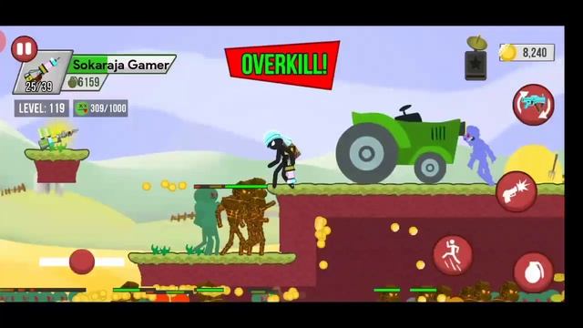 1000 Zombie Chapter 3 Fields Level 118-119 Stickman Zombie Shooter android game смотреть онлайн