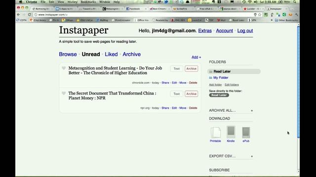 Using Instapaper to save and download HTML web content to an eReader смотреть онлайн